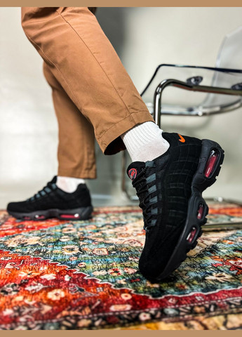 Чорні Осінні кросівки чоловічі air max 95 black | найк аір макс 95 чорні No Brand