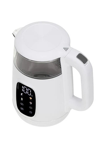 Электрочайник AD 1305 white silver 1850-2200Вт/ 1.7л/ стекло/ установка температуры/ Adler (401516058)