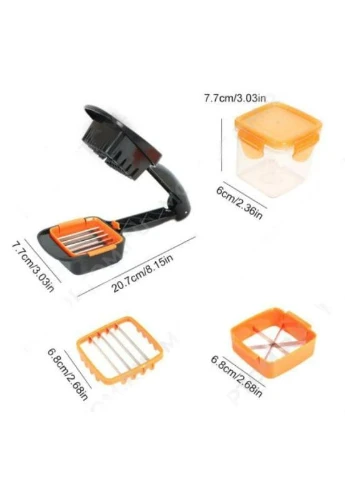 Овощерезка с контейнером 5в1, Nicer Dicer / Универсальный найсер-измельчитель / Ручная овощерезка с насадками No Brand (315729634)