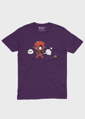 Фиолетовая демисезонная футболка для мальчика с принтом антигероя - дедпул (ts001-1-dby-006-015-032-b) Modno