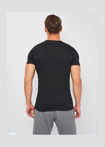 Чорна футболка t-shirt mezza manica girocollo stampa logo petto чорний Kappa