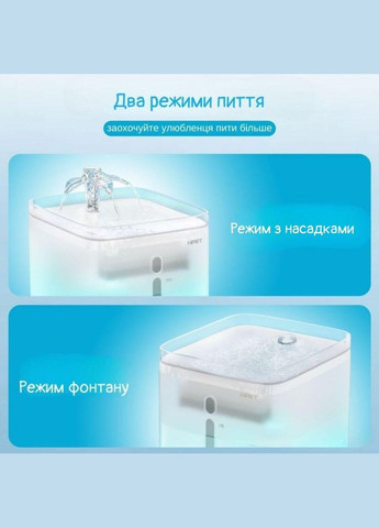 Питьевой фонтан для кошек и собак WF020T 3L, поилка с LED подсветкой и дополнительными насадками Белый NPET (299915544)