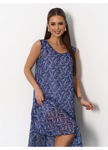 Синя плаття 14045 синє ISSA PLUS однотонна