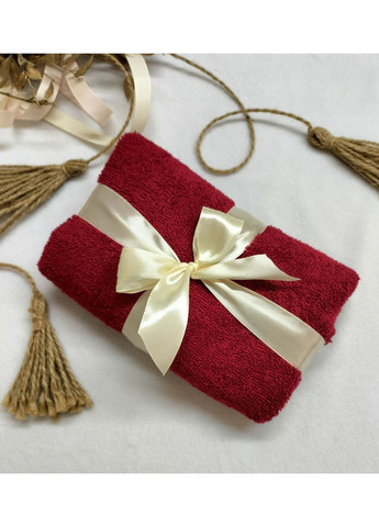 Махровое полотенце с вышивкой "Для кумасиной писульки" 40х70 см бордо No Brand надпись бордовый