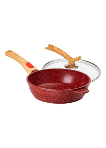 Алюминиевая глубокая сковорода (2,4 л) со стеклянной крышкой Ø 24 см HP-4-463R MGC (370802530)