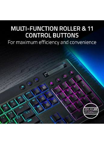 Клавіатура механічна BlackWidow V4 Low-profile HyperSpeed, 104key, Yellow Switch, USB-A/WL/BT, EN, RGB, Razer (397972965)