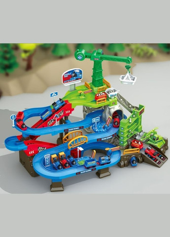 Детский игровой трек 668-26 "Копа", 2 поезда-вагонетки, подъемный кран, автоматический подъемник Fun Game (345641105)