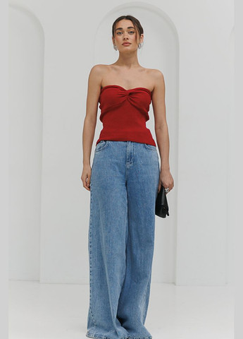 В'язаний топ-тубус із фігурним ліфом чорний Arjen — 294907263