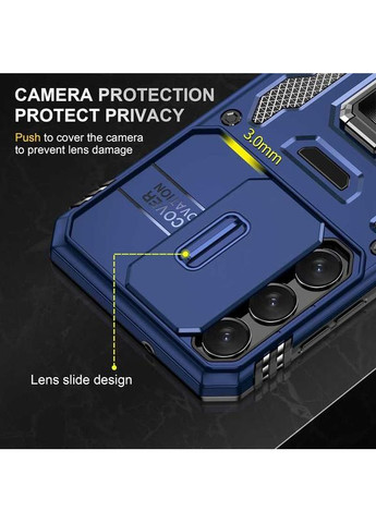 Ударостійкий чохол Camshield Army Ring з кільцем для Samsung Galaxy S21+ Синій Epik (372499134)