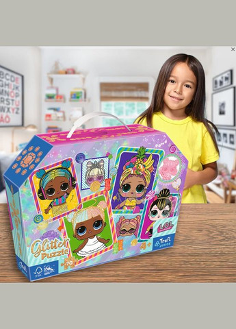 Пазлы Глитерные красочные куклы. Девушки с загадками (70 элм.) 53016 ( ) Trefl (328947099)