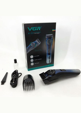 Профессиональный аккумуляторный триммер для бороды и усов с дисплеем и регулятором длин VGR v-080 (289362393)