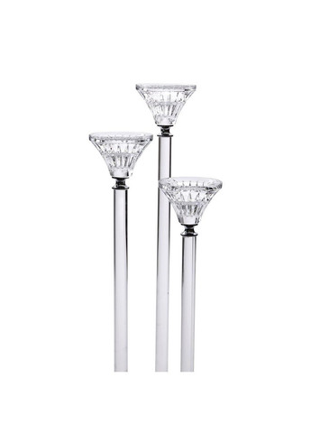 Підсвічник скляний на 3 свічки 12×37 см підсвічник декоративний прозорий на ніжці HP-4-17 Yiwu (351431312)