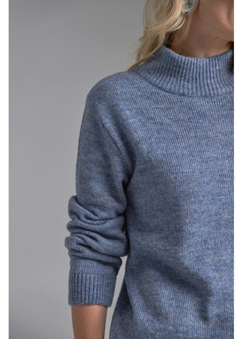 Синій демісезонний вовняний светр з коміром-стійкою (2871) Triko Bakh