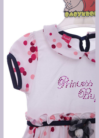 Рожева літнє плаття з коротким рукавом інтерлок з квітами рожеве 104 см (42647) BABYKROHA (323469249)