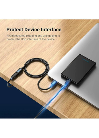 Кабель USB 3. 0 A Male to A Female Extension Cable 0. 5M чорний PVC Type (CBHBD) Vention (388780999)