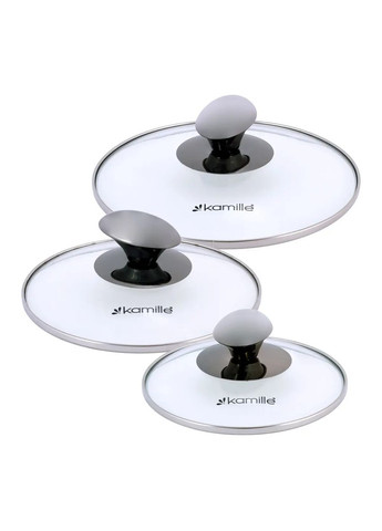 Набор кастрюль из нержавеющей стали 6 предметов для индукции и газа (1.0л, 1.5л, 2.0л) KM- hjk Kamille 4926 (360880088)