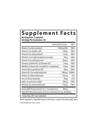 Мультивитамины для мам после родов Postnatal 60 капсул с DHA без аллергенов Fairhaven Health (367958100)