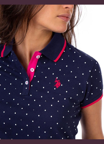 Жіноча футболка поло EVENING BLUE синя U.S. Polo Assn. (294754039)