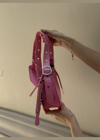 Женская сумка 10270 багет кросс-боди розовая No Brand (299279303)