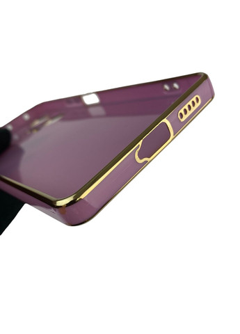 Чохол для Redmi Note 12 Turbo глянцевий з кільцем MagSafe із золотою окантовкою на сяомі редмі нот 12 турбо чорничний gs1 Xiaomi (366232593)