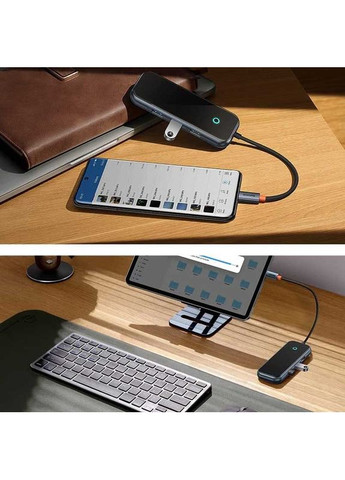 USB Хаб Hub AcmeJoy (7 портів) Type C (HDMI*1+USB3.0*2+USB2.0*1+Type C PD & Data*1+SD/TF) (WKJZ) Baseus (369645705)