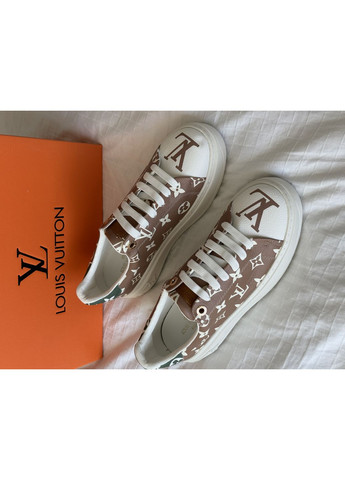Кросівки жіночі Louis Vuitton Trainer Time Out Monogram Blanc beige | Луї Віттон бежеві No Brand коричневі демісезони (366576524)