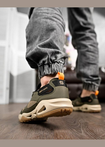 Оливковые (хаки) летние мужские кроссовки huarachi хаки/чорный No Brand