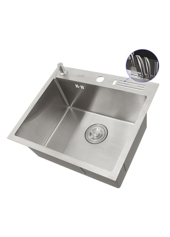 Накладна мийка для кухні з нержавійки 45 см Nett NS-5245 (352730055)