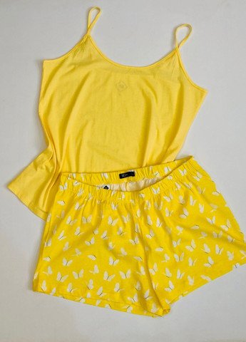 Жовта всесезон літня жіноча піжама майка + шорти Tex