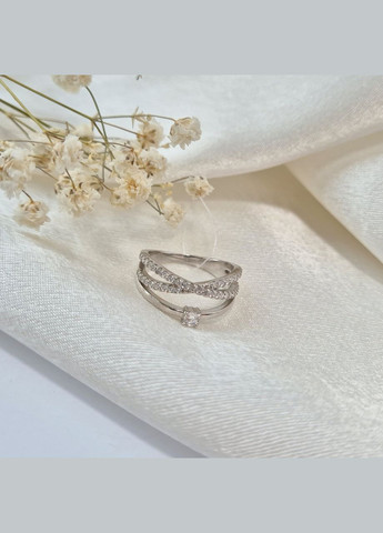 Срібна каблучка з Білими каменями розмір срібло 925 проби Родоване 1405r 3.15г No Brand (347581915)