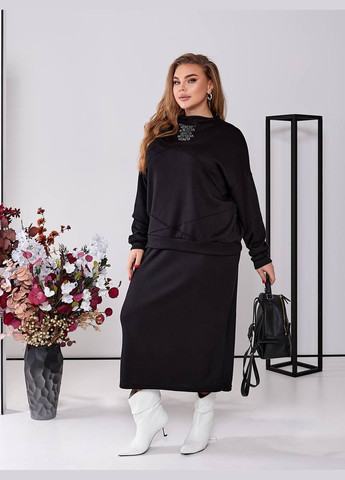 Женский костюм из ангоры с юбкой цвет светло серый New Trend (304646497)