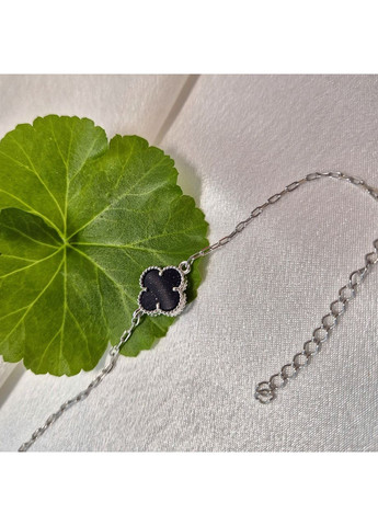 Срібний браслет Квітка з Авантюрином Срібло 925 проби Родованное 4949м 2.83г Nobrand (369974975)