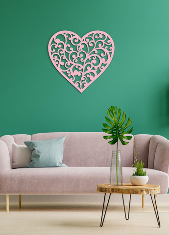Декоративне панно з дерева, інтер'єрна картина на стіну "Любляче серце", оригінальний подарунок 70х75 см Woodyard (292112990)