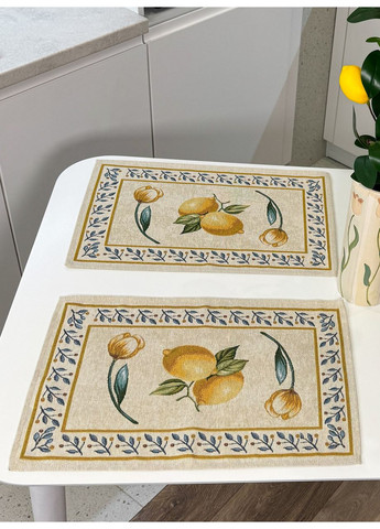 Сервірувальні серветки під тарілки гобелен Lemon/34426 No Brand (360890012)