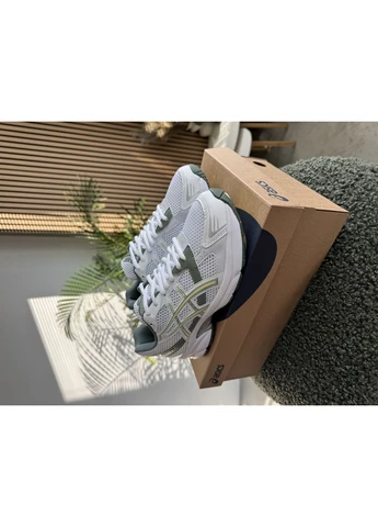 Білі кросівки чоловічі і жіночі asics gel-1130 white green | асікс гель-1130 білі зелені демісезон No Brand
