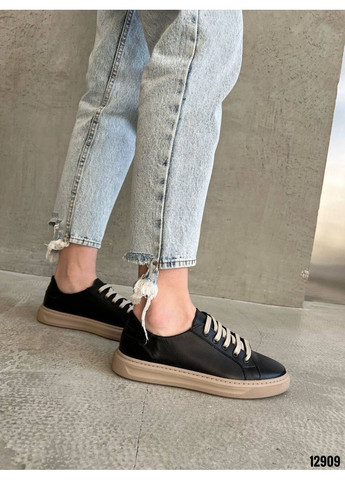 Чорні шкіряні кеди Helen