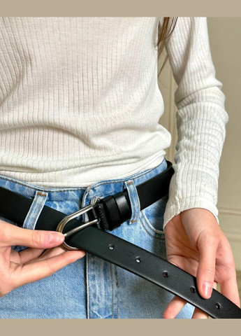 Ремень кожаный черного цвета No Brand (341309307)