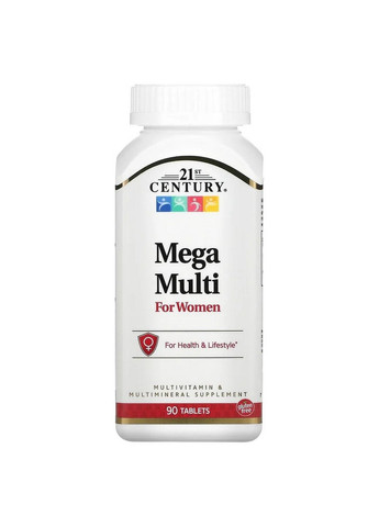Витамины и минералы Mega Multi for Women, 90 таблеток 21st Century (293342733)
