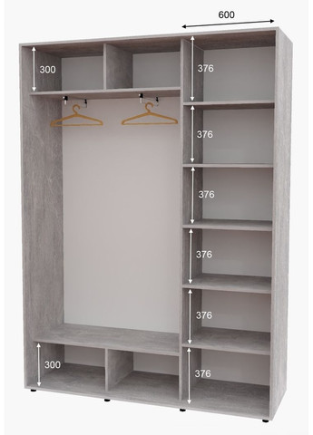 Шафа-купе дводверна 180*45*250 см Індастріал 2 двері ДСП + Дзеркало Алекса (360476872)