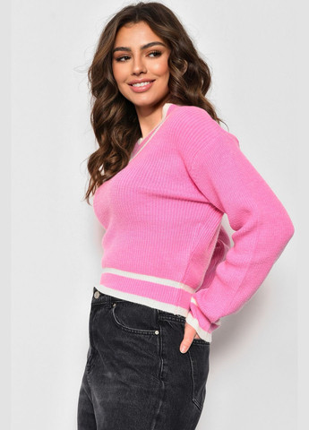 Рожевий зимовий светр жіночий рожевого кольору пуловер Let's Shop