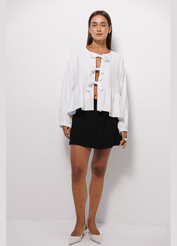 Біла блуза oversize із зав'язками-бантиками спереду Arjen