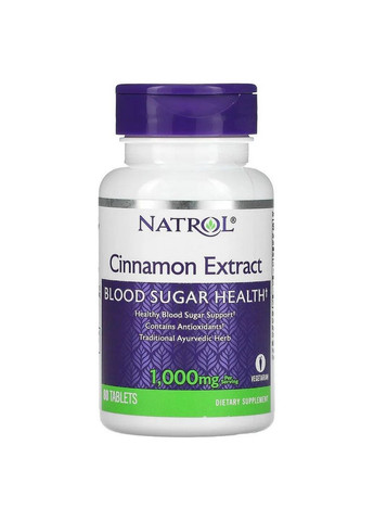 Натуральная добавка Cinnamon Extract 1000 mg, 80 таблеток Natrol (293342176)