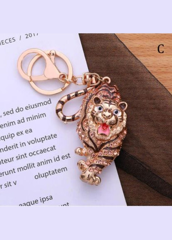 Креативный модный брелок подвеска в виде тигр с кристаллами No Brand (292260715)