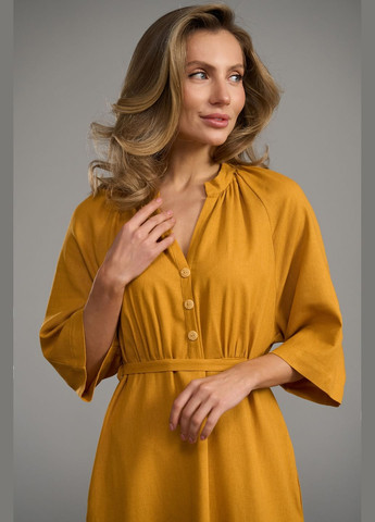 Гірчична сукня в стилі армпір Triko Bakh однотонна