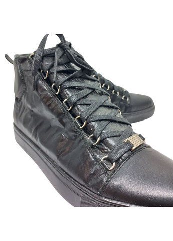 Черные кеды высокие мужские кожаные черные Balenciaga