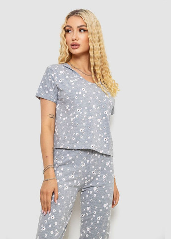 Сіра всесезон піжама жіноча з принтом,, 243rk2042 Sude