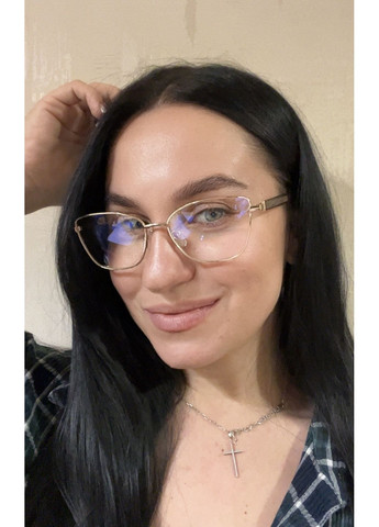 Жіночі окуляри для зору читання лисичка +2.25 золото БлюБлокер Антиблік Fabia Monti (368770006)