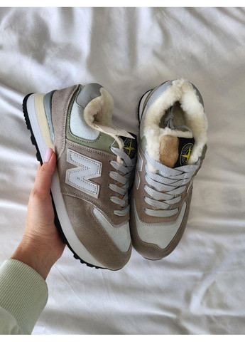 КРОССОВКИ ЖЕНСКИЕ NEW BALANCE 574 GREY FUR НЬЮ БЕЛАНС 574 No Brand серые зима (367115117)