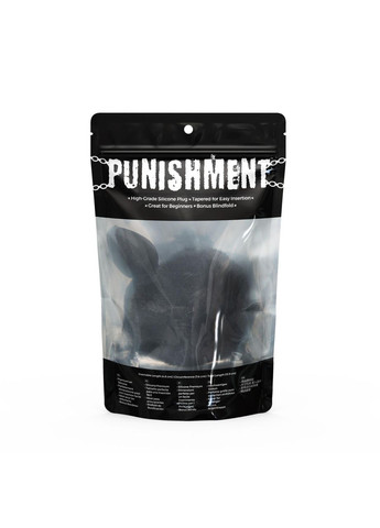 Анальная пробка с хвостом Punishment - Bunny Tail Silicone Anal Plug - Black No Brand (329741845)
