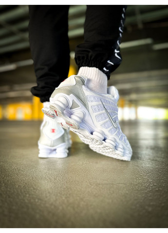 Білі Осінні кросівки чоловічі і жіночі nike shox tl white | найк шокс тл білі No Brand